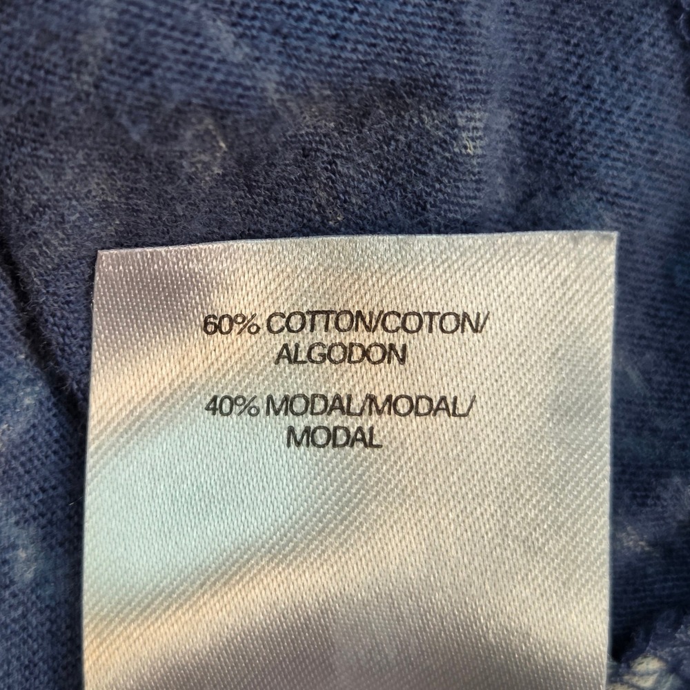 Lucky Brand Cotton T-Shirt Womens S Floral Print Scoop Neck Short Sleeve Blue - Picture 4 of 6